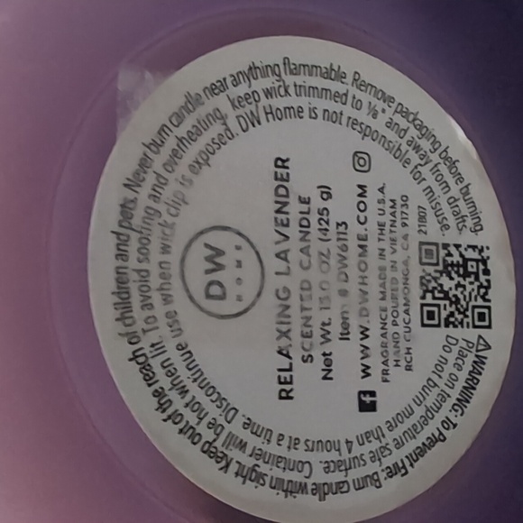 NWOT,DW Home, Relaxing Lavender 2 Wick Candle. - Picture 5 of 7